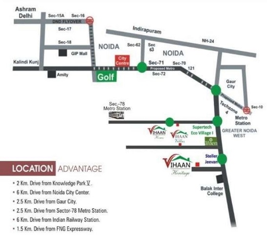 Vihaan Villas Location Map